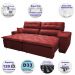 Sofá 2,32m Retrátil e Reclinável com Molas Cama inBox Confort Tecido Suede Velusoft Vermelho