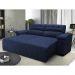 Sofá 2,32m Retrátil e Reclinável com Molas Cama inBox Top Tecido Suede Velusoft Azul