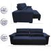 Sofá 2,32m Retrátil e Reclinável com Molas Cama inBox Top Tecido Suede Velusoft Azul