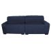 Sofá 2,32m Retrátil e Reclinável com Molas Cama inBox Top Tecido Suede Velusoft Azul