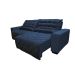 Sofá 2,42m Retrátil e Reclinável com Molas Cama inBox Plus Tecido Suede Velusoft Azul