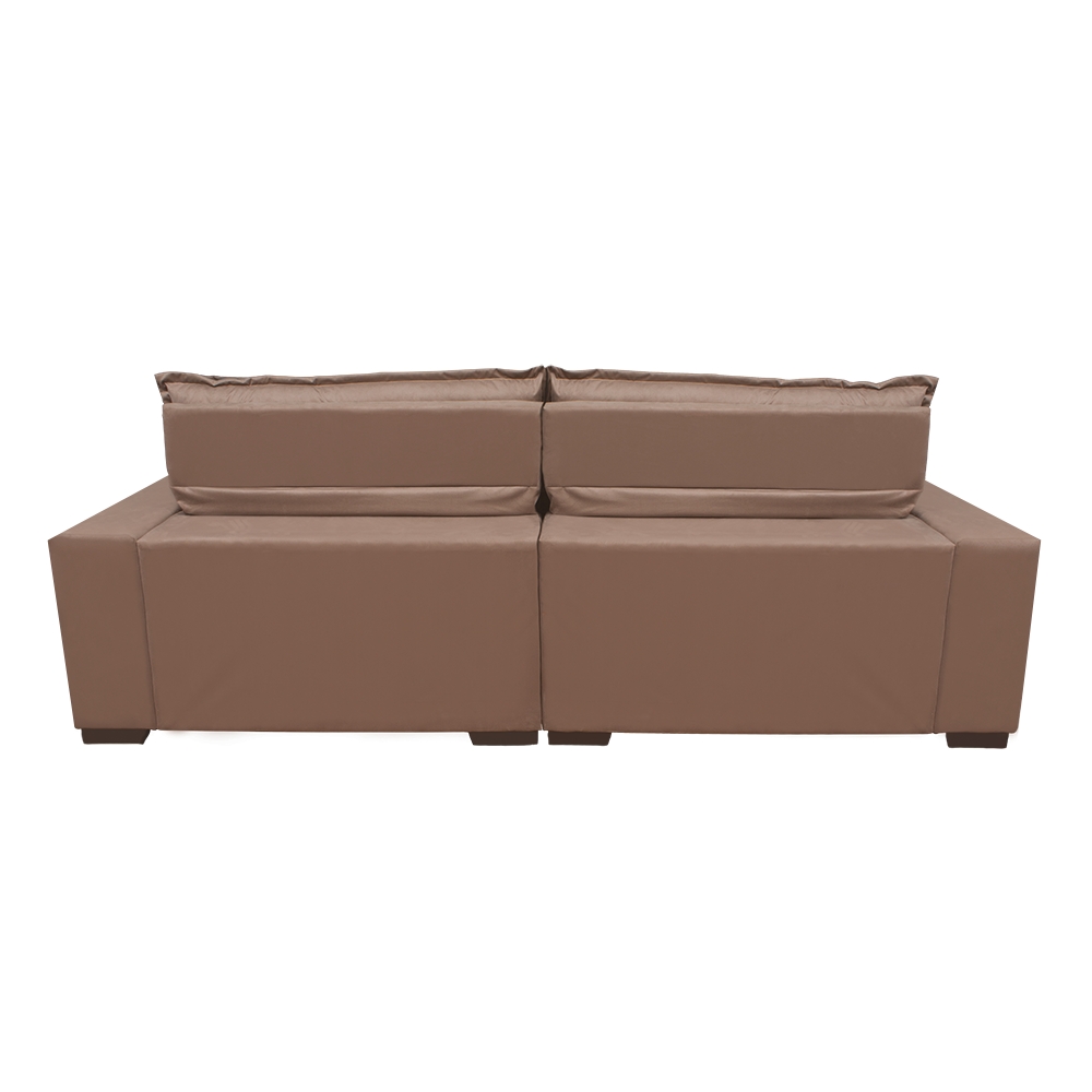 Sofá 2,42m Retrátil e Reclinável com Molas Cama inBox Plus Tecido Suede Velusoft Bege