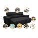 Sofá 2,42m Retrátil e Reclinável com Molas Cama inBox Top Tecido Suede Velusoft Preto