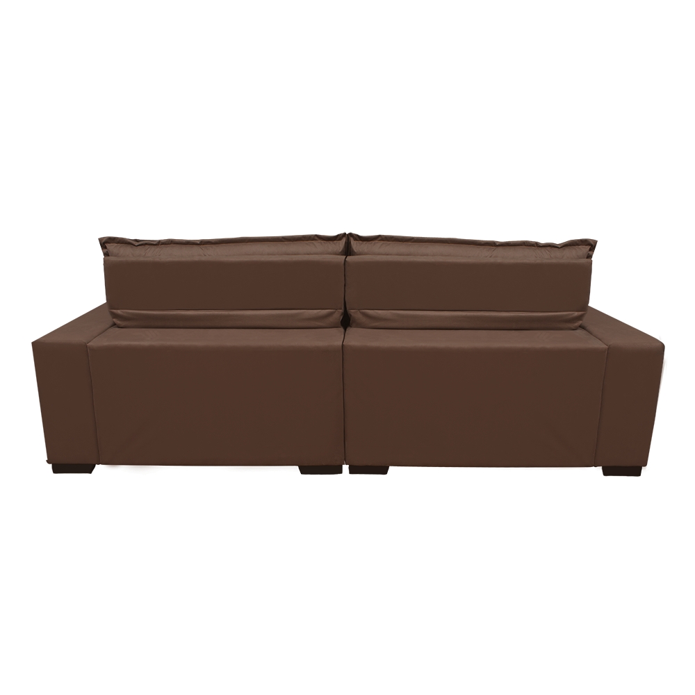 Sofá 2,52m Retrátil e Reclinável com Molas Cama inBox Plus Tecido Suede Velusoft Castor
