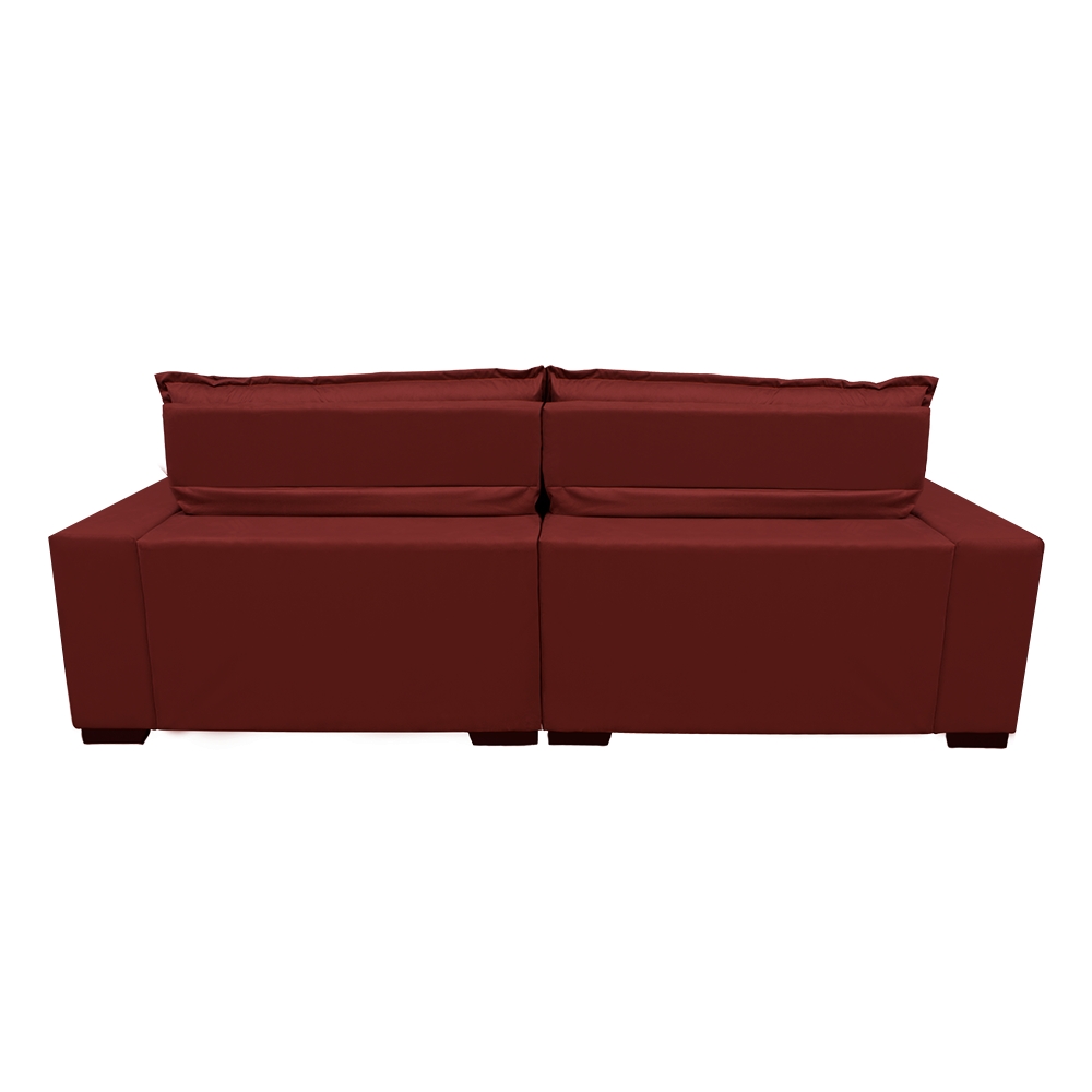 Sofá 2,52m Retrátil e Reclinável com Molas Cama inBox Plus Tecido Suede Velusoft Vermelho