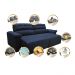 Sofá 2,52m Retrátil e Reclinável com Molas Cama inBox Top Tecido Suede Velusoft Azul