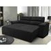 Sofá 2,52m Retrátil e Reclinável com Molas Cama inBox Top Tecido Suede Velusoft Preto