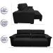 Sofá 2,52m Retrátil e Reclinável com Molas Cama inBox Top Tecido Suede Velusoft Preto
