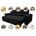 Sofá 2,52m Retrátil e Reclinável com Molas Cama inBox Top Tecido Suede Velusoft Preto