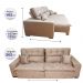 Sofá 2,62m Retrátil e Reclinável com Molas Cama inBox Confort Tecido Suede Velusoft Castor