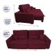 Sofá 2,62m Retrátil e Reclinável com Molas Cama inBox Confort Tecido Suede Velusoft Vinho