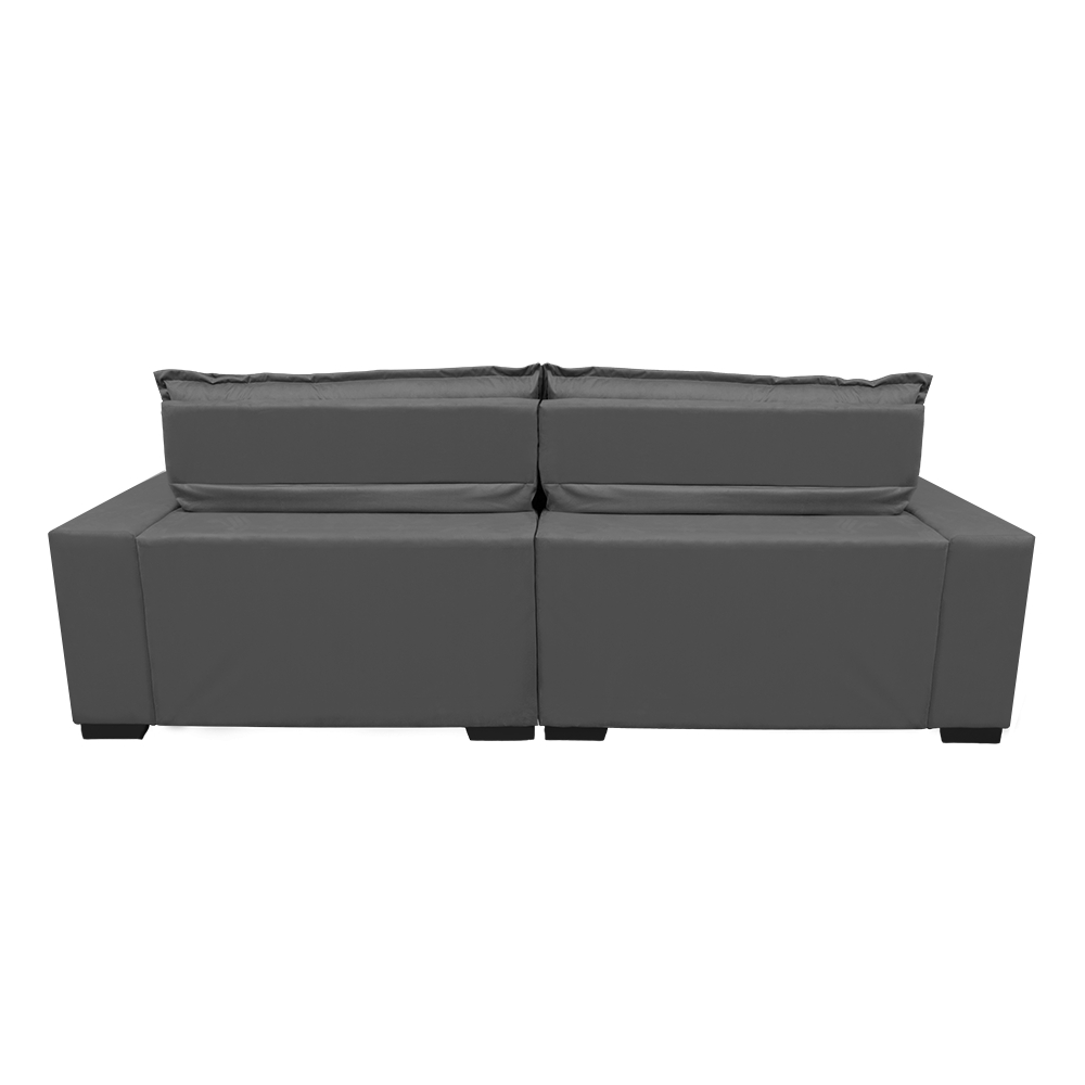 Sofá 2,62m Retrátil e Reclinável com Molas Cama inBox Plus Tecido Suede Velusoft Cinza