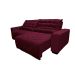 Sofá 2,62m Retrátil e Reclinável com Molas Cama inBox Plus Tecido Suede Velusoft Vinho