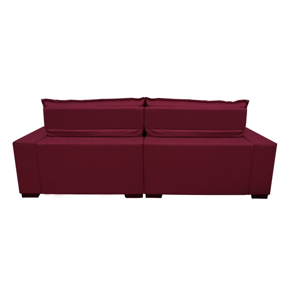 Sofá 2,62m Retrátil e Reclinável com Molas Cama inBox Plus Tecido Suede Velusoft Vinho