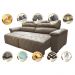 Sofá 2,62m Retrátil e Reclinável com Molas Cama inBox Top Tecido Suede Velusoft Castor