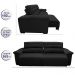 Sofá 2,62m Retrátil e Reclinável com Molas Cama inBox Top Tecido Suede Velusoft Preto