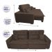 Sofá 2,82m Retrátil e Reclinável com Molas Cama inBox Confort Tecido Suede Velusoft Café