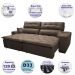 Sofá 2,82m Retrátil e Reclinável com Molas Cama inBox Confort Tecido Suede Velusoft Café