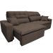 Sofá 2,82m Retrátil e Reclinável com Molas Cama inBox Confort Tecido Suede Velusoft Café