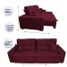 Sofá 2,82m Retrátil e Reclinável com Molas Cama inBox Confort Tecido Suede Velusoft Vinho