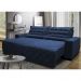 Sofá 2,82m Retrátil e Reclinável com Molas Cama inBox Plus Tecido Suede Velusoft Azul