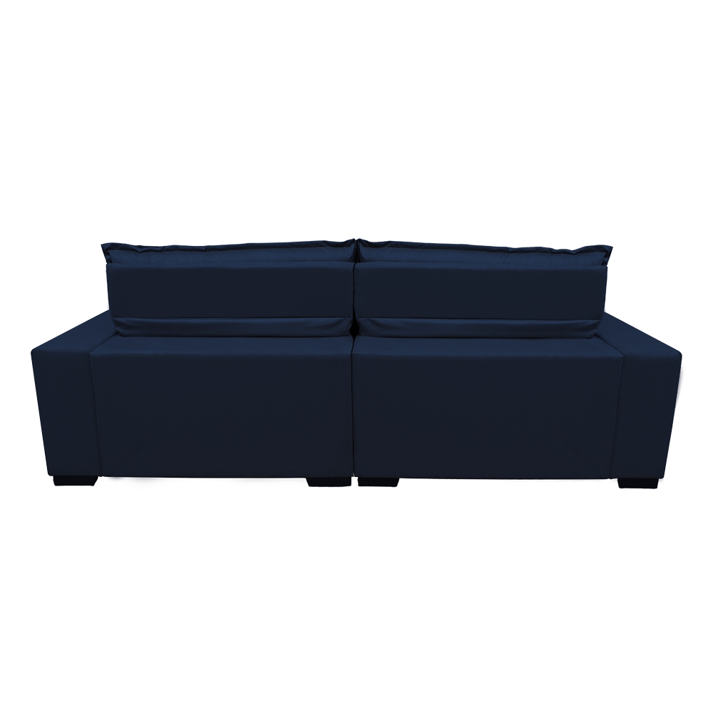Sofá 2,82m Retrátil e Reclinável com Molas Cama inBox Plus Tecido Suede Velusoft Azul