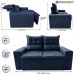 Sofá 3 Lugares Retrátil e Reclinável 1,80m Cama inBox Smal com bordado pantográfico Suede Azul