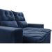 Sofá 3 Lugares Retrátil e Reclinável 1,80m Cama inBox Smal com bordado pantográfico Suede Azul