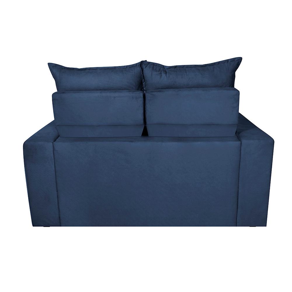 Sofá 3 Lugares Retrátil e Reclinável 1,80m Cama inBox Smal com bordado pantográfico Suede Azul