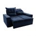 Sofá 3 Lugares Retrátil e Reclinável 1,80m Cama inBox Smal com bordado pantográfico Suede Azul