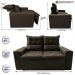Sofá 3 Lugares Retrátil e Reclinável 1,80m Cama inBox Smal com bordado pantográfico Suede Café