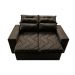 Sofá 3 Lugares Retrátil e Reclinável 1,80m Cama inBox Smal com bordado pantográfico Suede Café