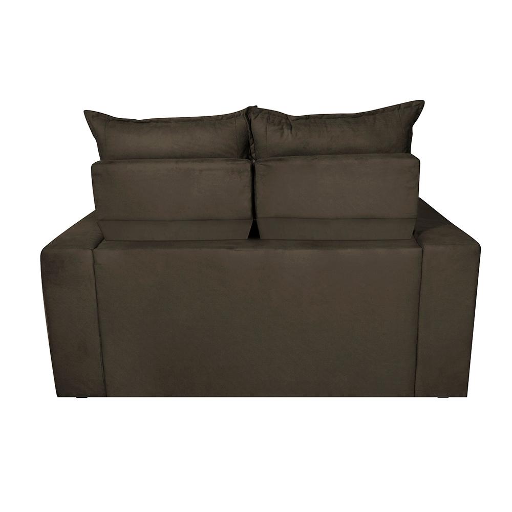 Sofá 3 Lugares Retrátil e Reclinável 1,80m Cama inBox Smal com bordado pantográfico Suede Café