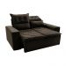 Sofá 3 Lugares Retrátil e Reclinável 1,80m Cama inBox Smal com bordado pantográfico Suede Café