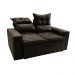 Sofá 3 Lugares Retrátil e Reclinável 1,80m Cama inBox Smal com bordado pantográfico Suede Café