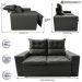 Sofá 3 Lugares Retrátil e Reclinável 1,80m Cama inBox Smal com bordado pantográfico Suede Cinza