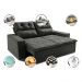 Sofá 3 Lugares Retrátil e Reclinável 1,80m Cama inBox Smal com bordado pantográfico Suede Cinza