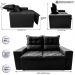 Sofá 3 Lugares Retrátil e Reclinável 1,80m Cama inBox Smal com bordado pantográfico Suede Preto