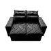 Sofá 3 Lugares Retrátil e Reclinável 1,80m Cama inBox Smal com bordado pantográfico Suede Preto