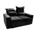 Sofá 3 Lugares Retrátil e Reclinável 1,80m Cama inBox Smal com bordado pantográfico Suede Preto