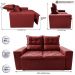 Sofá 3 Lugares Retrátil e Reclinável 1,80m Cama inBox Smal com bordado pantográfico Suede Vermelho