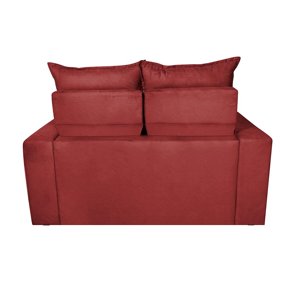 Sofá 3 Lugares Retrátil e Reclinável 1,80m Cama inBox Smal com bordado pantográfico Suede Vermelho