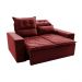 Sofá 3 Lugares Retrátil e Reclinável 1,80m Cama inBox Smal com bordado pantográfico Suede Vermelho
