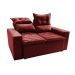 Sofá 3 Lugares Retrátil e Reclinável 1,80m Cama inBox Smal com bordado pantográfico Suede Vermelho