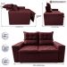 Sofá 3 Lugares Retrátil e Reclinável 1,80m Cama inBox Smal com bordado pantográfico Suede Vinho