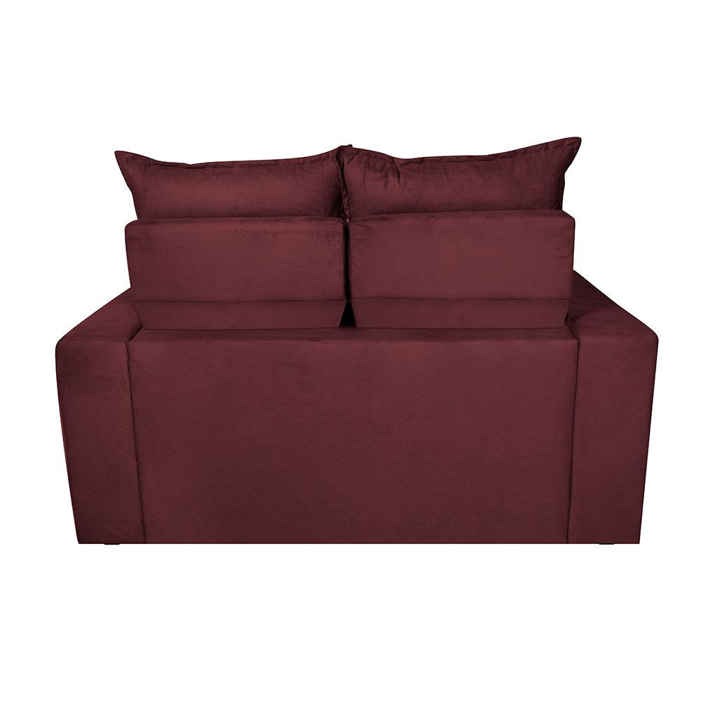 Sofá 3 Lugares Retrátil e Reclinável 1,80m Cama inBox Smal com bordado pantográfico Suede Vinho