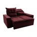 Sofá 3 Lugares Retrátil e Reclinável 1,80m Cama inBox Smal com bordado pantográfico Suede Vinho