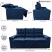 Sofá 3 Lugares Retrátil e Reclinável 2,00m Cama inBox Smal com bordado pantográfico Suede Azul