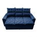 Sofá 3 Lugares Retrátil e Reclinável 2,00m Cama inBox Smal com bordado pantográfico Suede Azul