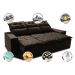 Sofá 3 Lugares Retrátil e Reclinável 2,00m Cama inBox Smal com bordado pantográfico Suede Café